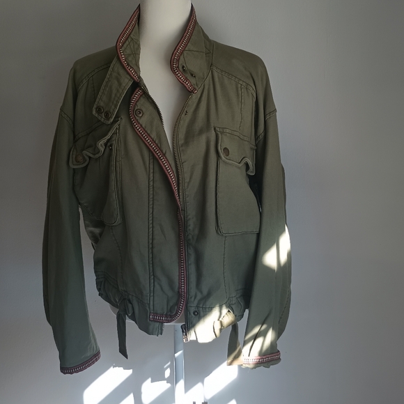 Free People "Green Front" bomber jacket - Picture 3 of 7